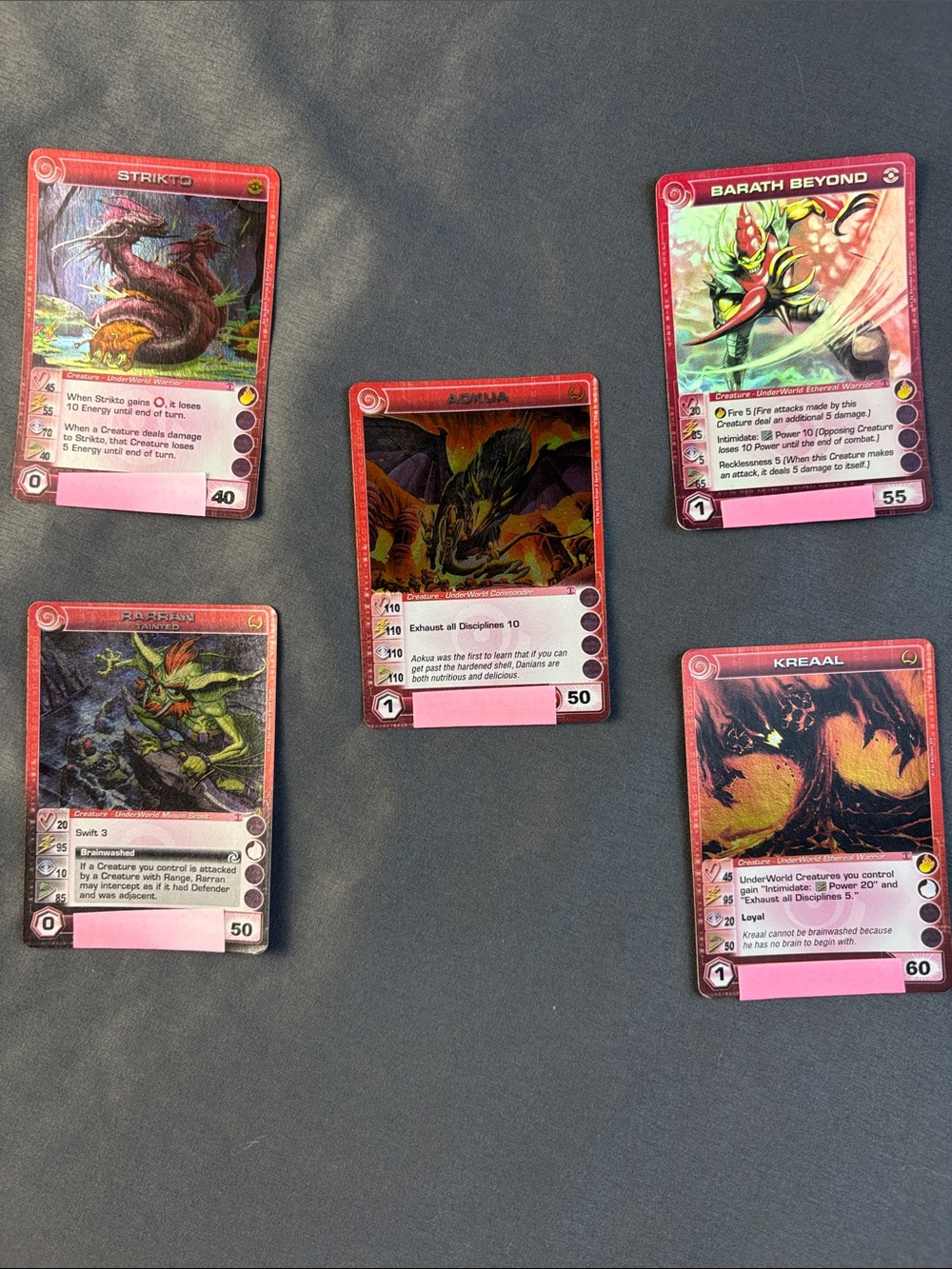 Chaotic TCG: Lot of 5 UnderWorld Creature Foils Mixed Rairity 1st Edition